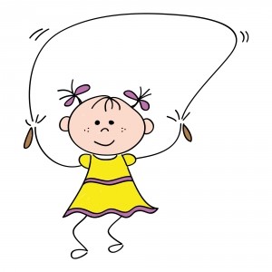 cartoon jump rope girl